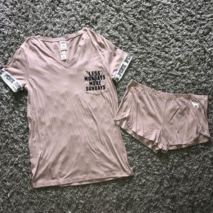 2016 Victoria’s Secret PINK Pajama Shirt & Shorts Set, Size L, New With Tags